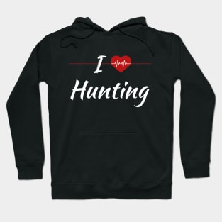 I Love Hunting Heartbeat Hoodie